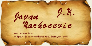 Jovan Markočević vizit kartica